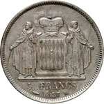 Honoré V (1819-1941). 5 francs 1837, essai ... 