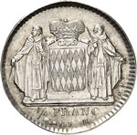 Honoré V (1819-1841). Quart de franc, essai ... 