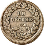 Honoré V (1819-1841). Décime (1)838. 