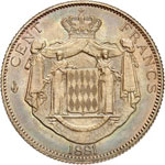 Charles III (1853-1889). 100 francs 1881, ... 