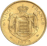 Charles III (1853-1889). 20 francs 1879. 