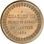 Charles III (1853-1889). Médaille en bronze ... 
