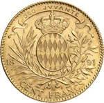 Albert Ier (1889-1922). 100 francs or 1891. 