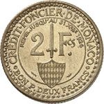 Louis II (1922-1949). 2 francs 1924, ... 