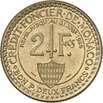 Louis II (1922-1949). 2 francs 1924, essai. 