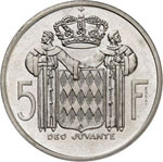 Rainier III (1949-2005). 5 francs 1960, ... 