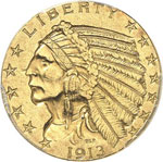 5 dollars Indien 1913, ... 