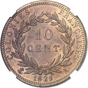 GUYANE Charles X (1824-1830). 10 centimes ... 