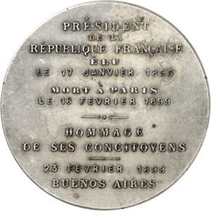 ARGENTINE République. Médaille, hommage de ... 