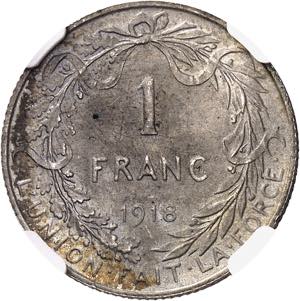 BELGIQUE Albert Ier (1909-1934). 1 franc ... 