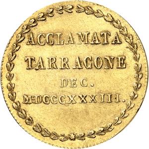 ESPAGNE Isabelle II (1833-1868). Médaille ... 