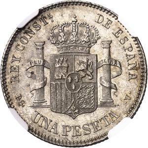 ESPAGNE Alphonse XIII (1886-1931). 1 peseta, ... 