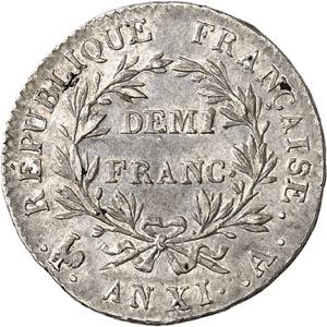 FRANCE Consulat (1799-1804). Demi-franc ... 