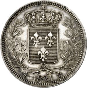FRANCE Henri V (1820-1883). 5 francs 1831, ... 