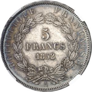 FRANCE IIe République (1848-1852). 5 francs ... 
