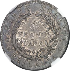 ITALIE Gaule subalpine (1800-1802). 5 francs ... 