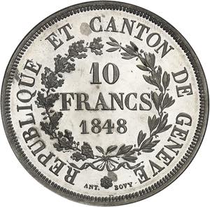 SUISSE Genève (canton de). 10 francs, ... 