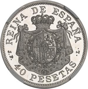 ESPAGNE Isabelle II (1833-1868). 40 pesetas ... 