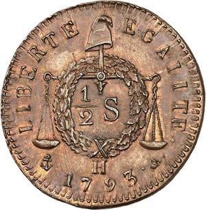 FRANCE - FRANCE Convention (1792-1795). 1/2 ... 