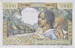 COMORES - COMOROS 5000 francs Banque de ... 