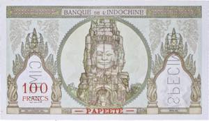TAHITI - TAHITI 100 francs SPECIMEN - Banque ... 