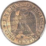 Napoléon III (1852-1870). 5 centimes 1853, ... 