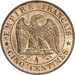 Napoléon III (1852-1870). 5 centimes 1854, ... 