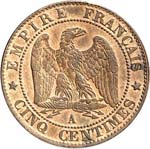 Napoléon III (1852-1870). 5 centimes 1855, ... 
