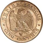 Napoléon III (1852-1870). 5 centimes 1856, ... 