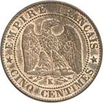 Napoléon III (1852-1870). 5 centimes 1862, ... 