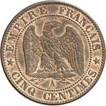 Napoléon III (1852-1870). 5 centimes 1863, ... 