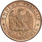 Napoléon III (1852-1870). 5 centimes 1864, ... 