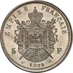 Napoléon IV (1856-1879). 5 franc 1874, ... 
