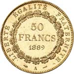 III° République (1870-1940). 50 francs or ... 