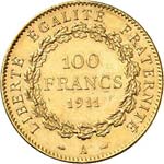III° République (1870-1940). 100 francs or ... 