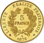 III° République (1870-1940). 5 francs or ... 