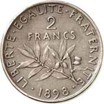 III° République (1870-1940). 2 francs ... 