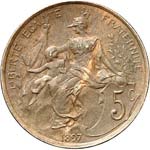 III° République (1870-1940). 5 centimes ... 