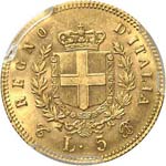 Victor Emmanuel II (1861-1878). 5 lire or ... 