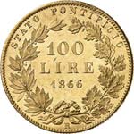 Vatican, Pie IX (1846-1878) 100 lire 1866 An ... 