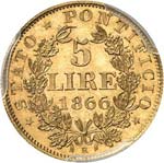 Vatican, Pie IX (1846-1870). 5 lire or 1866 ... 