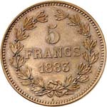 Ranavalona III (1883-1897). 5 francs 1883, ... 