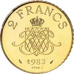 Rainier III (1949-2005). 2 francs or 1982, ... 