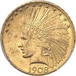 10 dollars Indien 1908, ... 