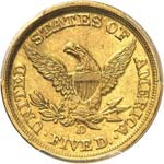 5 dollars Liberté 1852, Dahlonega. - Av. ... 