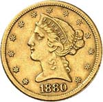 5 dollars Liberté 1880, ... 