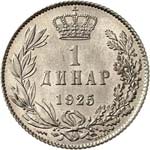 Alexandre Ier (1921-1934). 1 dinar 1925 par ... 