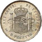 Alphonse XIII (1886-1931). 5 pesetas 1888 ... 