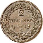 Directoire (1795-1799). 2 décimes an 4, ... 