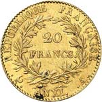 Consulat (1799-1804). 20 francs an XI, ... 